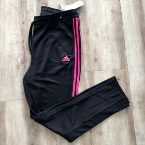 ADIDAS Womens Black & Pink Magenta, Sereno AEROREADY Track Pants, Size 1XL, New